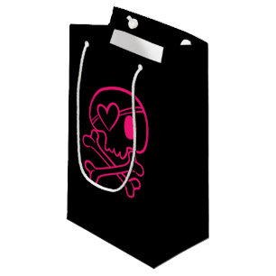 Sac Cadeau Sac-cadeau Pink Heart et Crossbones Petit
