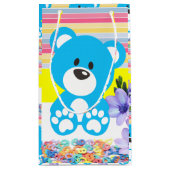 Sac cadeau Sac d'ours en peluche jaune et bleu (Dos)