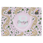 Sac Cadeau Saint-Patrick Shamrocks Roses (Dos)