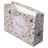 Sac Cadeau Saint-Patrick Shamrocks Roses (Devant Angle)