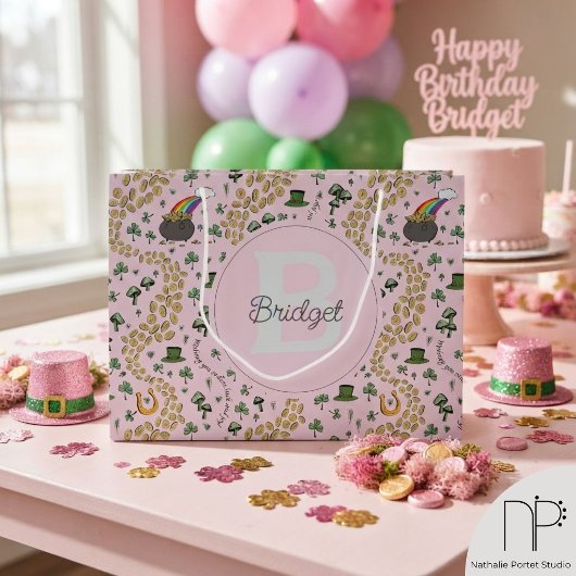 Sac Cadeau Saint-Patrick Shamrocks Roses