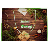 Sac cadeau saisonnier cônes de pin et épices (Dos)