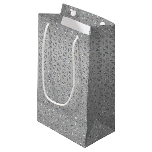 Sac cadeau Silver Glittery (Devant Angle)