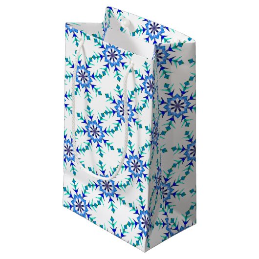Sac Cadeau Sm Flakes Bleus (Devant Angle)