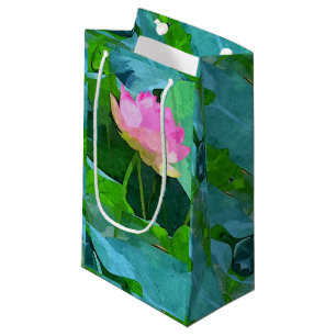 Sac cadeau Sm Lotus rose Abstrait