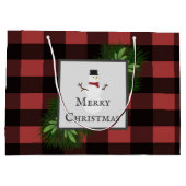 Sac cadeau Snowman Red Buffalo Plaid (Dos)