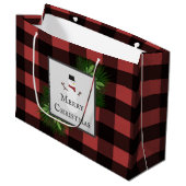 Sac cadeau Snowman Red Buffalo Plaid (Devant Angle)