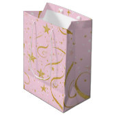 Sac cadeau Starlight - Sac cadeau Rose & Gold Star (Devant Angle)
