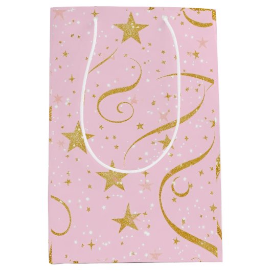 Sac cadeau Starlight - Sac cadeau Rose & Gold Star (Devant)