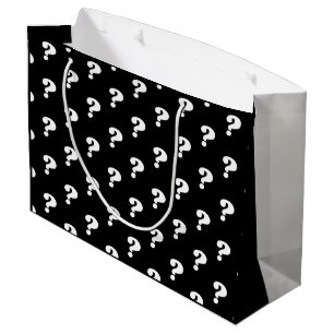 Sac cadeau surprenant noir et blanc avec point d'i