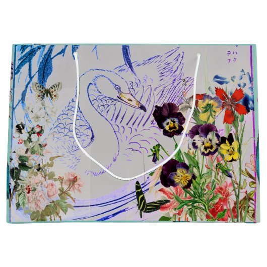 Sac cadeau SWAN ET FLEURS (Devant)