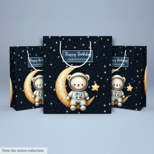 Sac cadeau Teddy Astronaut pour garçon Anniversair