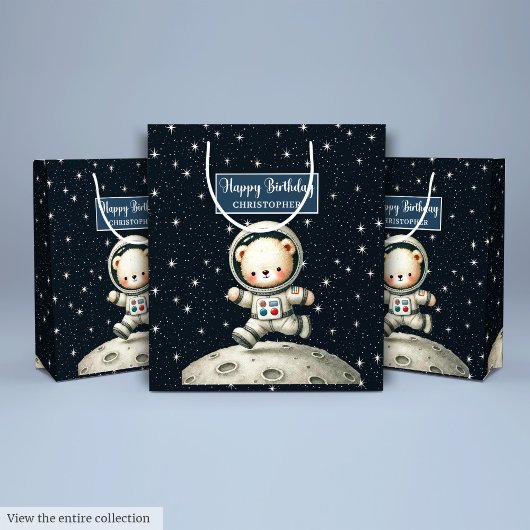 Sac cadeau Teddy Astronaut pour Little Boy Party