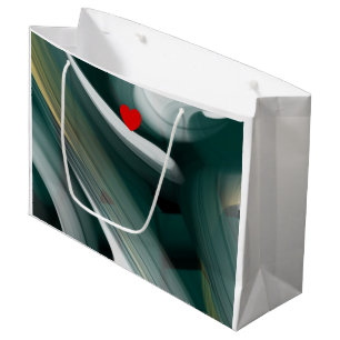 Sac cadeau Tendance Art Abstrait Noir Blanc Vert