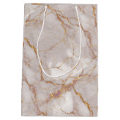 Sac cadeau texture en marbre blanc et or (Dos)