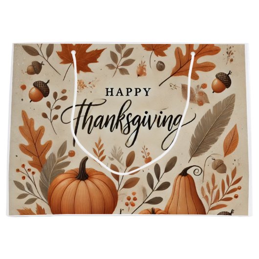 Sac cadeau Thanksgiving - Grand (Devant)