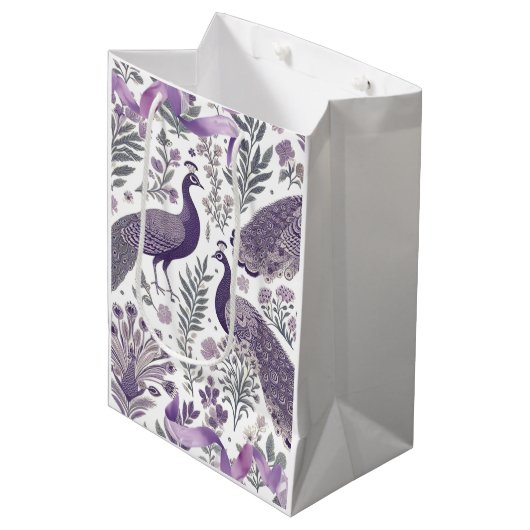 Sac cadeau Toile Peacock Violet (Devant Angle)