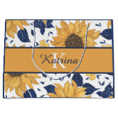 Sac cadeau tournesol monogrammé (Devant)