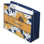 Sac cadeau tournesol personnalisé (Devant Angle)