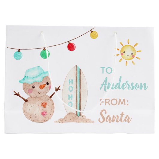 Sac cadeau Tropical Snowman (Dos)