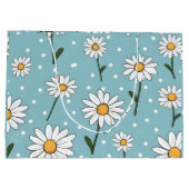 Sac cadeau turquoise à fleur marguerite (Dos)