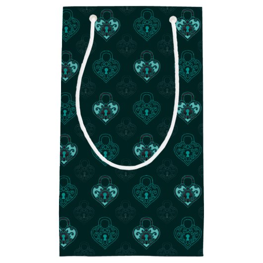 Sac cadeau turquoise et Carbone verrouillé (Devant)