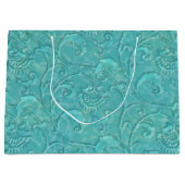 Sac cadeau Turquoise floral de luxe incorporé (Devant)