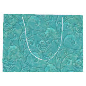 Sac cadeau Turquoise floral de luxe incorporé (Dos)