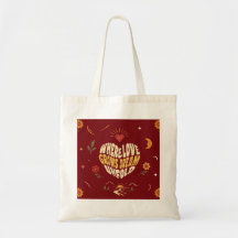 Sac Cadeau Typographie Romantique Bohème à Poignée