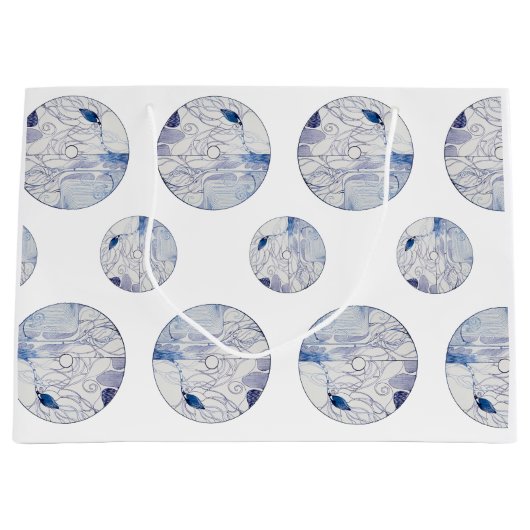 Sac cadeau unique bleu et blanc (Devant)