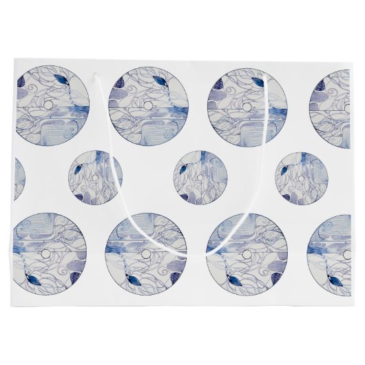 Sac cadeau unique bleu et blanc (Dos)