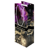 Sac cadeau unique en Merci noir violet personnalis (Dos Angle)