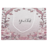 Sac cadeau unique rose floral (Devant)