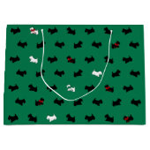 Sac Cadeau Vacances Vert Teckels Écossais (Devant)