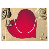 Sac cadeau Valentine Roses & Coeur (Devant)