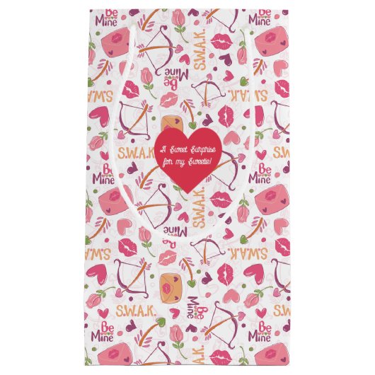 Sac cadeau Valentines Day Hearts & Kisses (Devant)