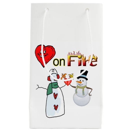 Sac cadeau Valentine's Heart Fire Snowman (Devant)