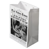 Sac cadeau Valentines, Sac cadeau Couple Newspaper (Dos Angle)