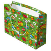 Sac cadeau vert bande dessinée (Dos Angle)
