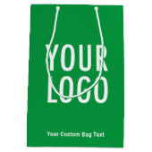 Sac cadeau vert de 10 pouces avec logo de l'entrep (Dos)