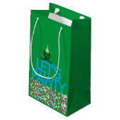 Sac cadeau vert de la fête du Labrador "Let’s PAWT (Dos Angle)