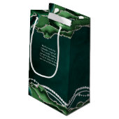 Sac Cadeau Vert Émeraude, Argent et Perle (Dos Angle)