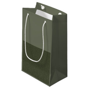 Sac cadeau vert mousse à deux tons - personnalisab