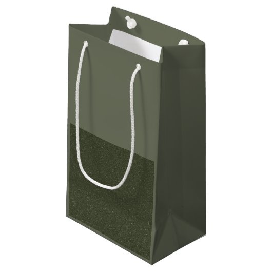 Sac cadeau vert mousse à deux tons - personnalisab (Devant Angle)