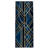 Sac cadeau Vin - Art Déco Bleu & Or Miroir (Dos)