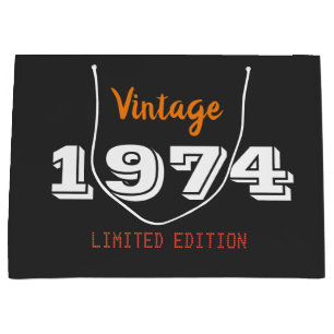 Sac cadeau vintage 1974 - 52e limite d'anniversair