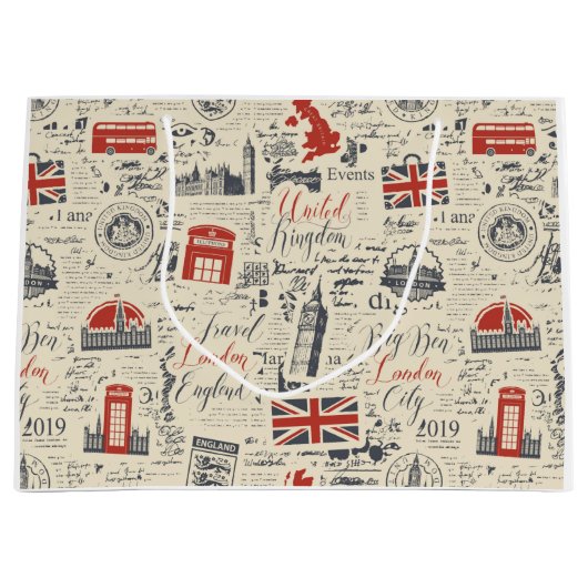 Sac cadeau vintage Londres (Devant)