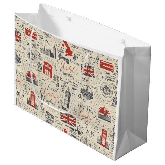 Sac cadeau vintage Londres (Devant Angle)