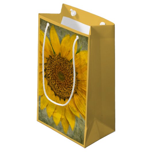 Sac cadeau vintage Tournesol Moyen (Devant Angle)