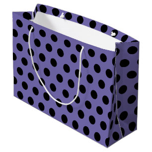 Sac Cadeau Violet et noir Grand Polka Moyenne Point Party
